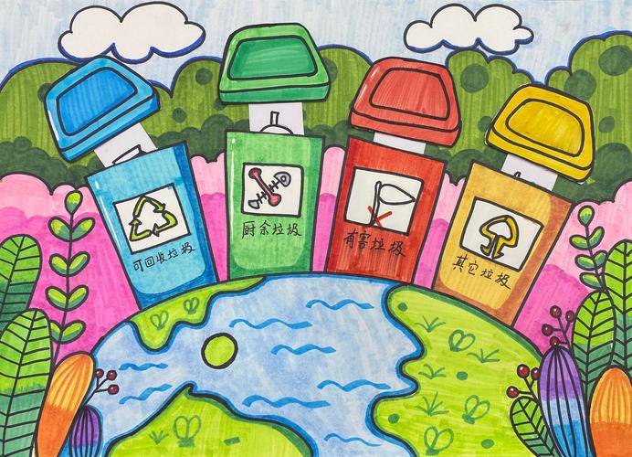垃圾分类,从我做起——江岸区堤角幼儿园亲子环境绘画