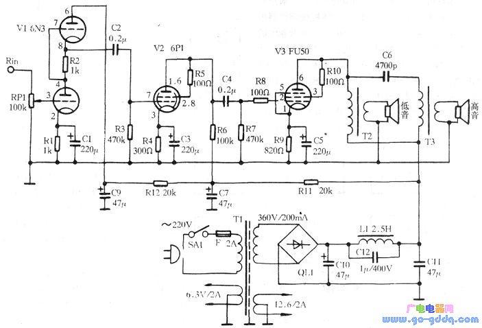 fu-50电子管功放电路