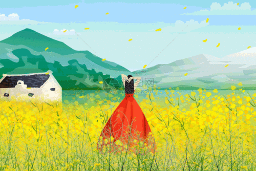 春游踏青gif