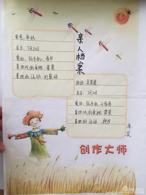 亲情档案卡