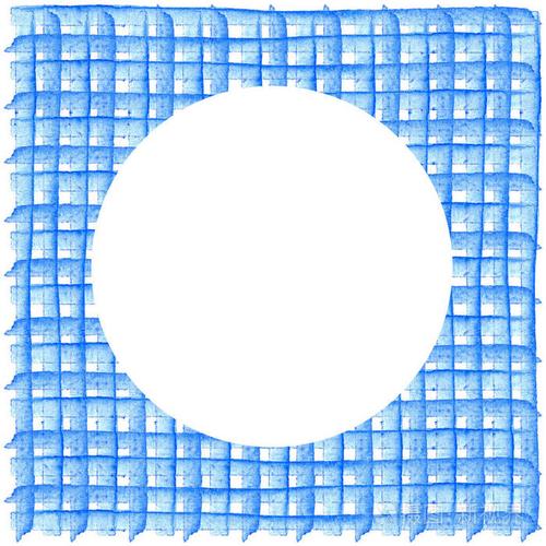 与方格几何纹理的图案的白色圆圈.水彩插图海报, 贴纸