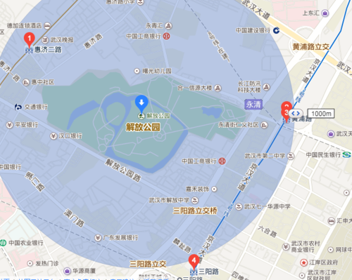 武汉解放大道解放公园对面的地铁站名称