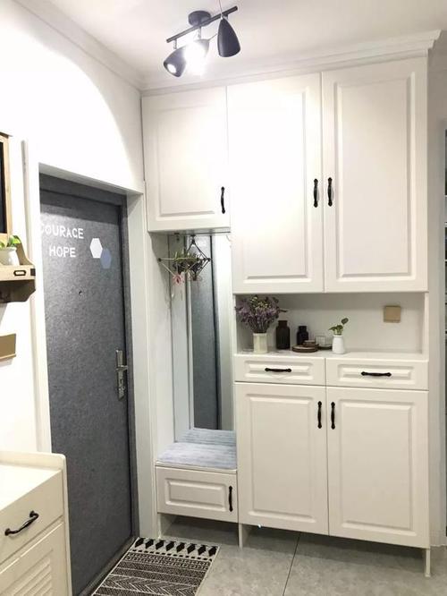 入户玄关鞋柜 换鞋凳效果图,美观实用