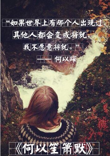 "如果世界上有那个人出现过,其他人都会变成将就,我不愿意将就.