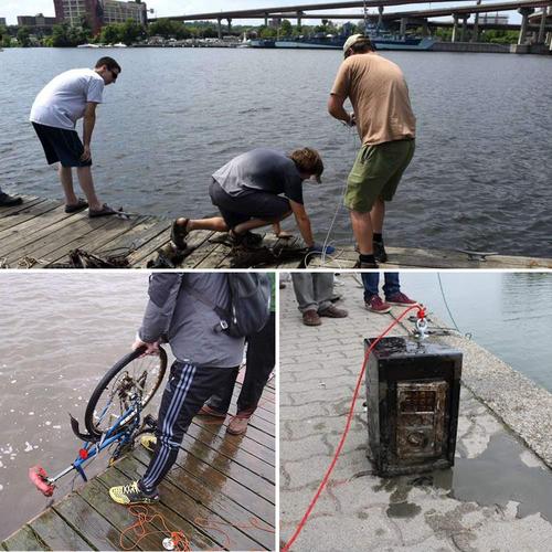 磁铁强磁吸铁器圆形强力吸铁石高强度钕磁钢水下打捞强磁铁带吊环