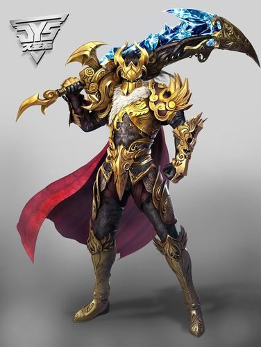 武汉九艺石作品——线上游戏_龙门虎将_宣传图 中国风战士 铠甲原画