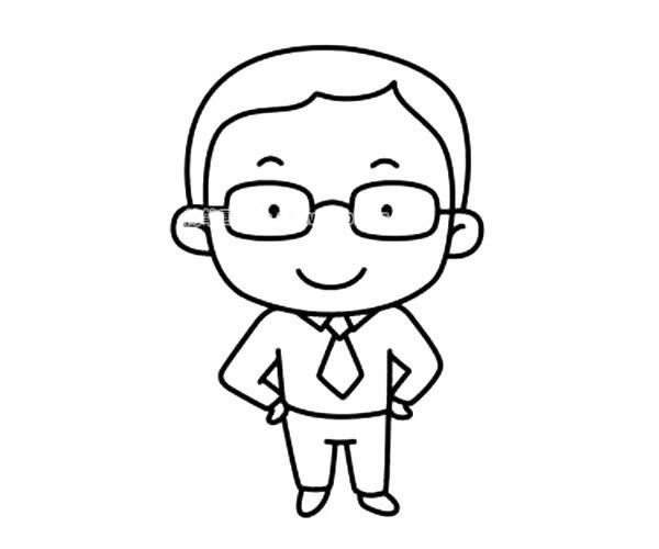 今天我们来学画的是戴眼镜的叔叔简笔画,喜欢的同学,就跟下面的绘画