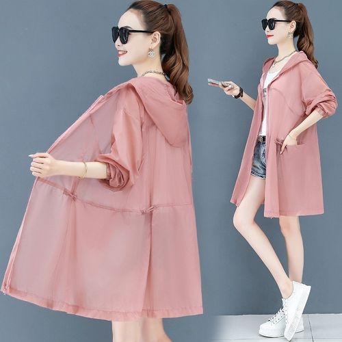 防晒服女夏季女士防晒衣薄款2021新款中长款大码宽松