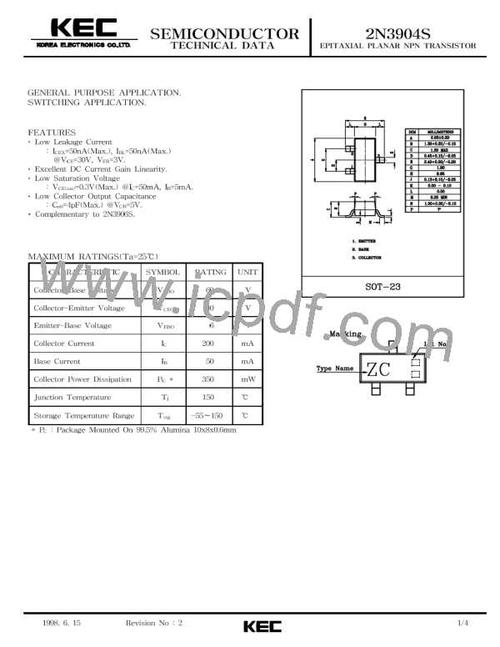 2n3904s epitaxial planar npn transistor (general
