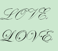 可以帮我转换一下love英文的花体字吗?
