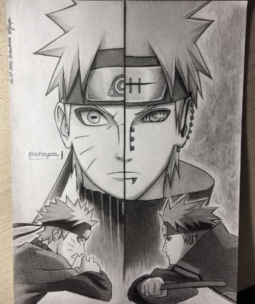 火影忍者人物铅笔画作品欣赏