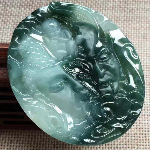 冰种黄翡飘花纯天然a货翡翠一念之间挂件 玉石吊坠玉坠男女m033