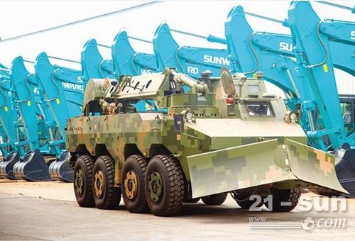 山河智能设计制造的轮式装甲工程车