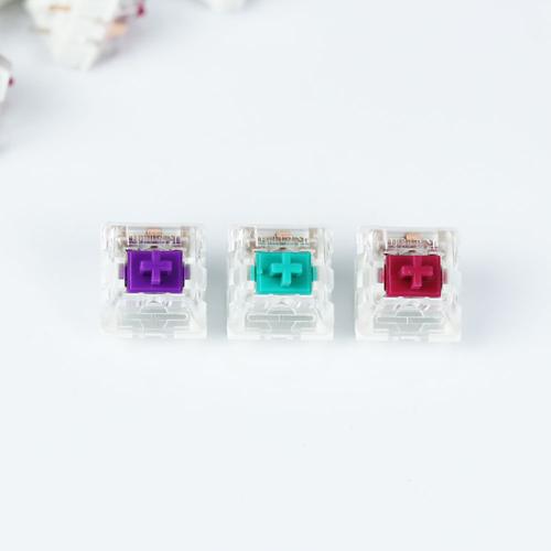 凯华轴开关kailh pro 机械键盘客制化轴体配件紫轴酒红轴 浅绿轴