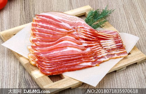 精挑细选过的培根食材摄影高清图片
