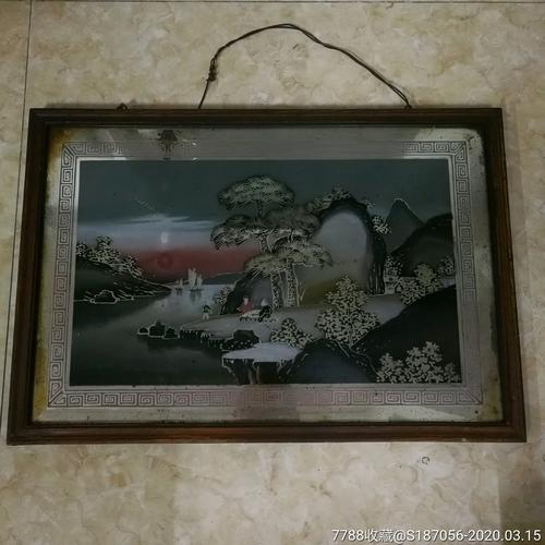 民国风景玻璃画