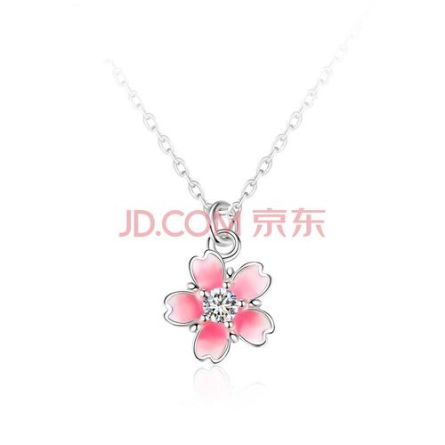女纯银小众设计感轻奢精致925锁骨链网红2020年新款吊坠 樱花物语项链