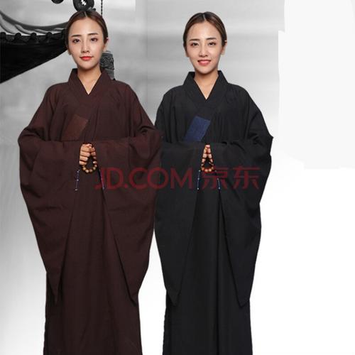 居士服女佛教衣服服装道家佛教佛堂法会和尚海青居士服女男款咖啡色僧