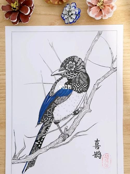 喜鹊_创意美术_少儿创意美术_文化_绘画