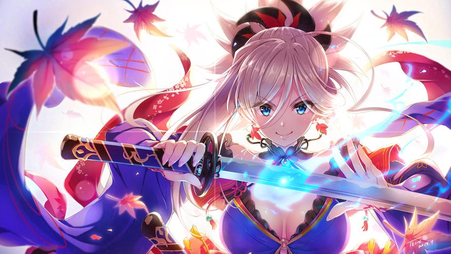 性感动漫美女插画高清电脑桌面壁纸图片
