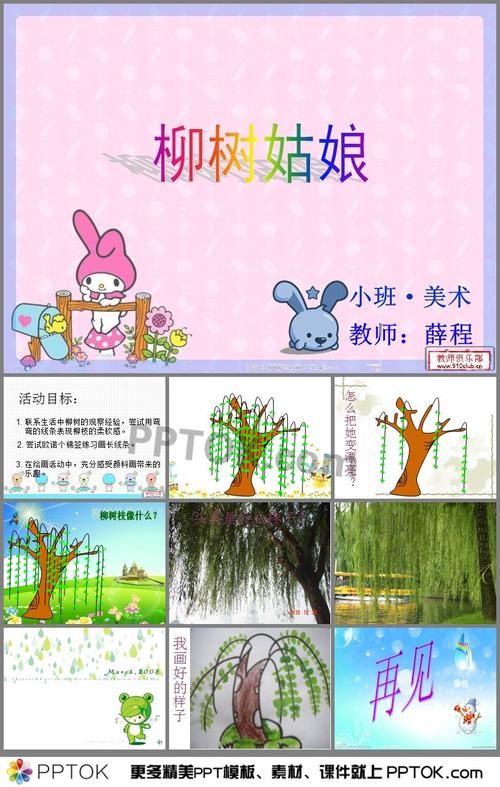 幼儿园小班美术《柳树姑娘》ppt