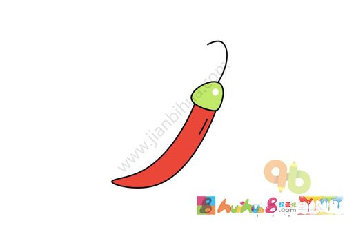 红辣椒简笔画步骤图