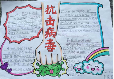 抗击疫情的手抄报