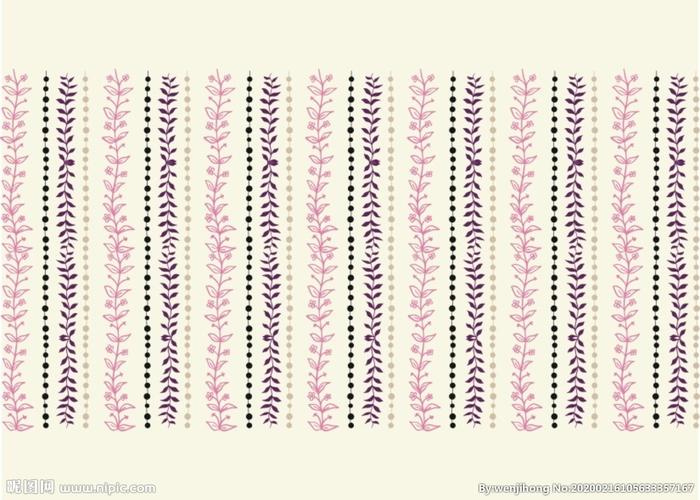 竖条花纹花草矢量图素材