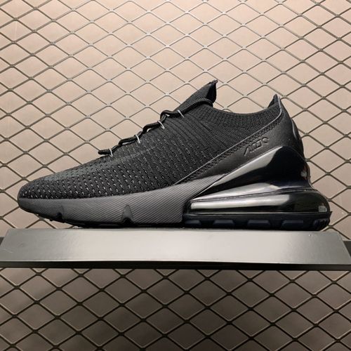 nike max 270 飞织鞋面 黑色 半掌气垫跑步鞋