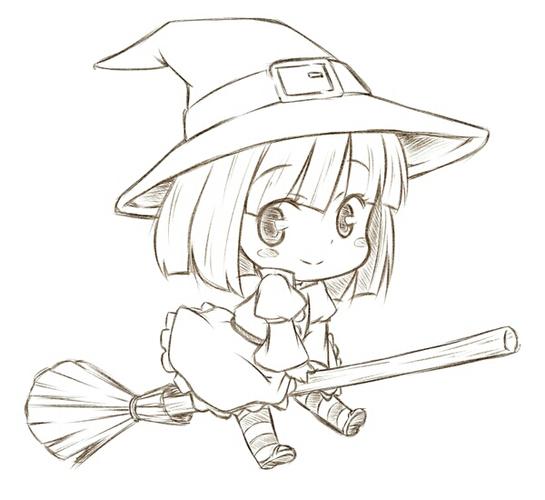 魔女扫把简笔画 (第1页)