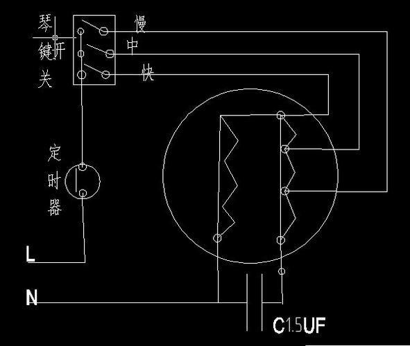 单相电机抽头调速,有5根线,不知哪3根抽头哪根是接电容.