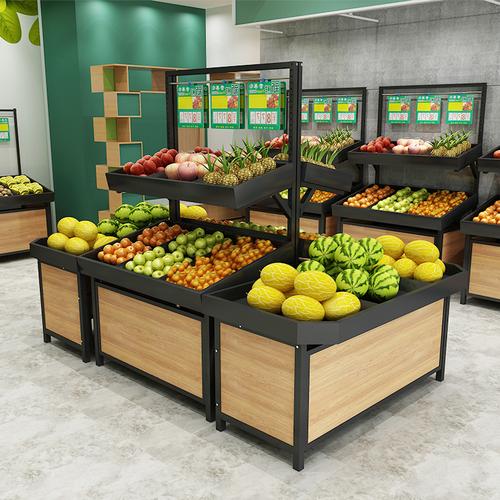 超市水果店货架鲜果蔬菜便利店多功能创意多层斜放式