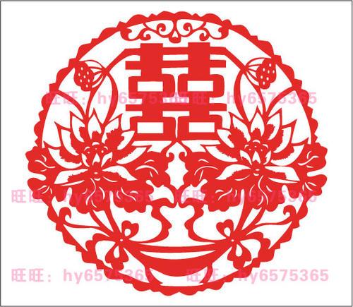 结婚喜字花鸟鸳鸯喜鹊新人吉祥图案传统剪纸cdr psd矢量图素材全