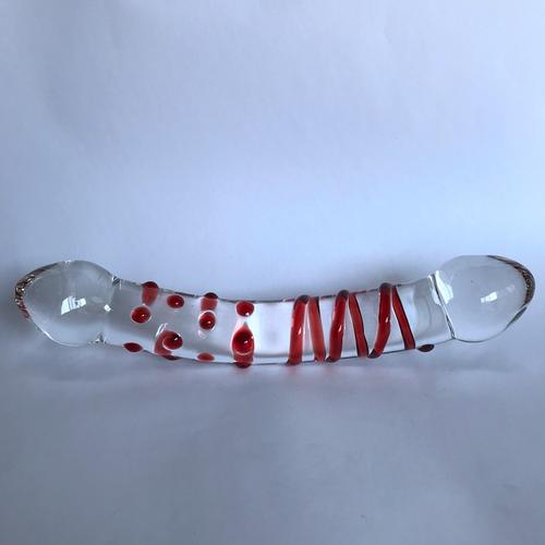 0051水晶阳具双头龙女用拉拉自慰器 玻璃器具冰火棒