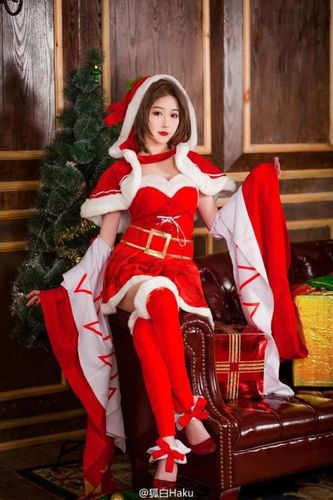 王者荣耀貂蝉圣诞恋歌cosplay照片 狐白haku貂蝉cos