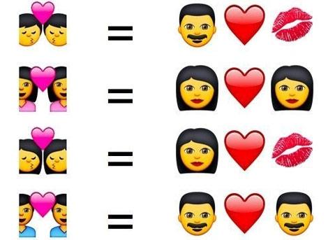 和亲吻表情符号的连续输入基础上点击退格键可以得出一个组合的 emoji
