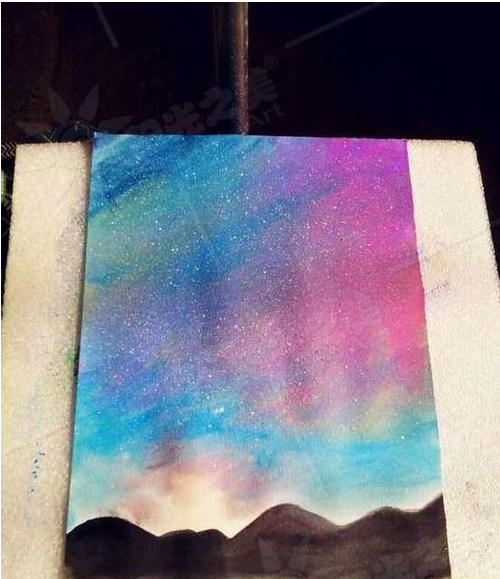 怎样用水粉颜料画星空