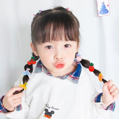 2021年小女孩发型,中长沙宣头发型图片 女童橡皮筋儿童公主款网红2021年新款发圈夏天s小女孩