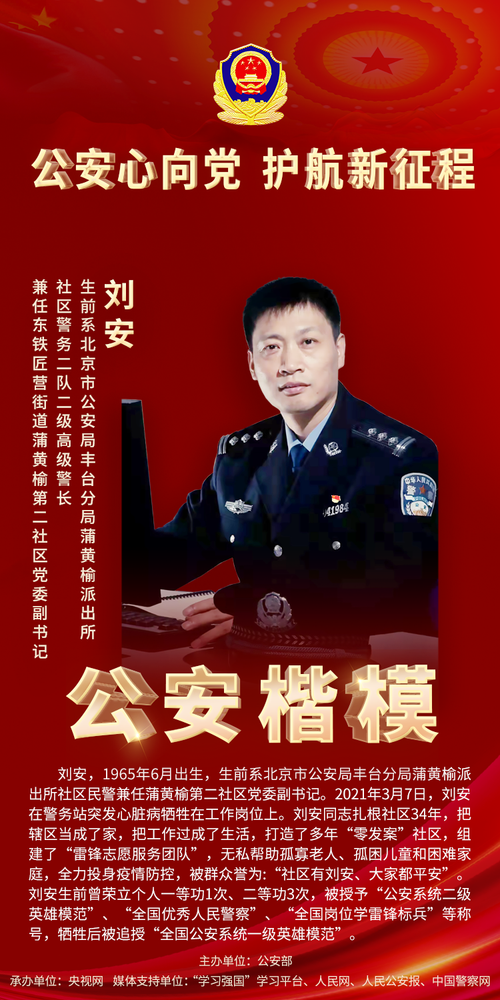 第五期全国公安楷模发布刘安