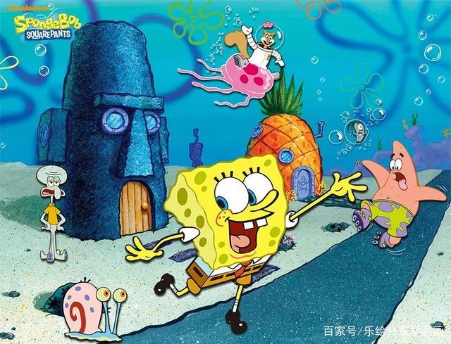 儿童画教程|初级卡通画的创意表现《海绵宝宝的幸福