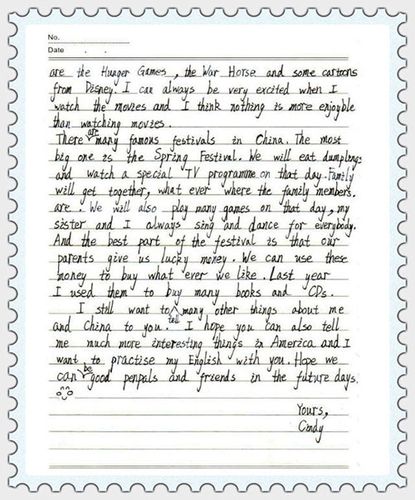 瑞思中美小笔友的书信情谊_瑞思学科英语武汉学校