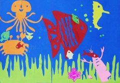 幼儿关于海底世界剪贴画作品欣赏