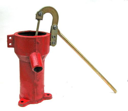 老式铸铁手压泵 摇井头 水井头 摇井泵 手摇抽水泵 绿色压井泵底不带