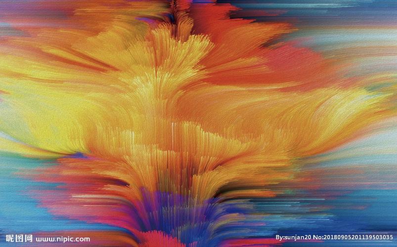 抽象艺术色彩斑斓油画背景墙图片