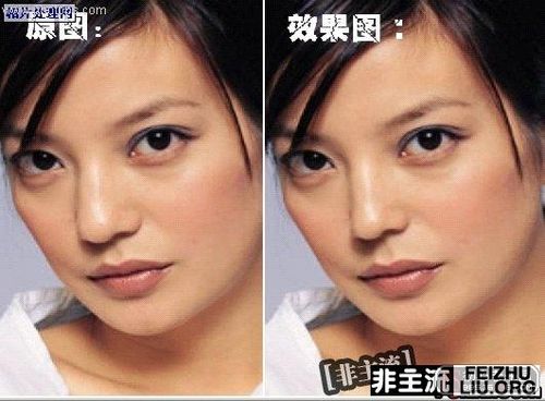 ps把赵薇的鼻子p得更小鼻更挺