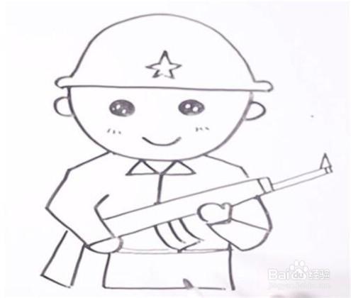 简笔画系列-怎样画军人简笔画