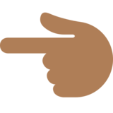 反手指数指向左:中深色肤色