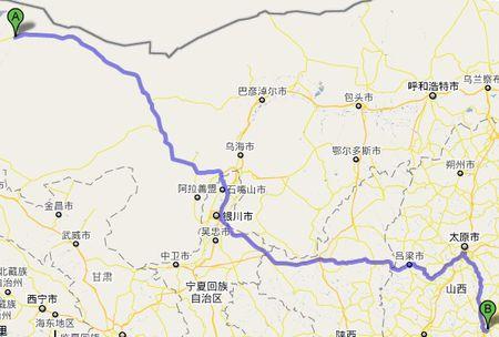 请问从内蒙古阿拉善盟额济纳旗的策克口岸,到山西长治