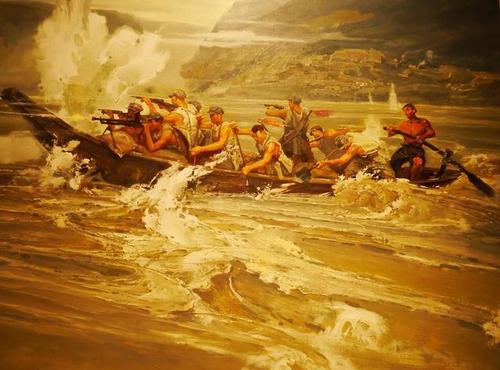 图| 抢渡大渡河(油画作品)