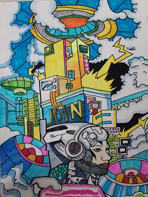 36届科创大赛科幻画优秀参赛作品展(一) 写美篇  我设计了一个机器人